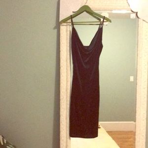 Emerald green velvet dress
